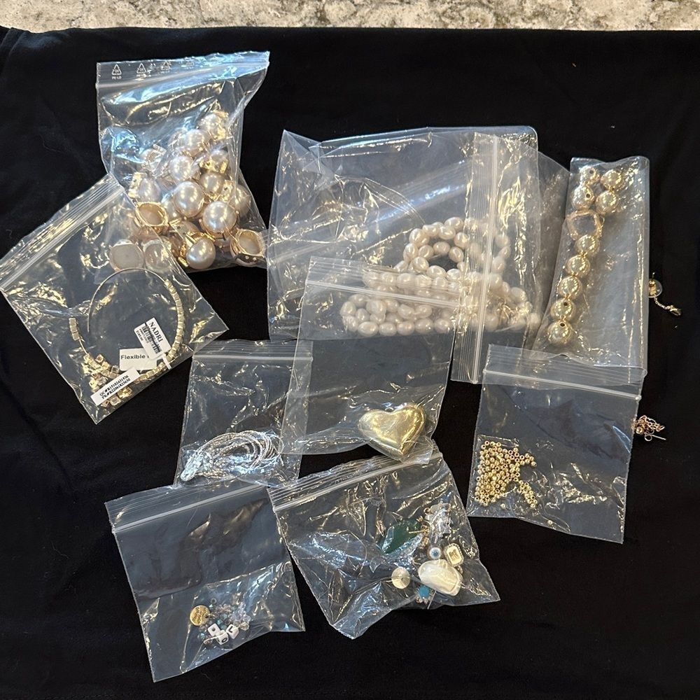 ✨ Mixed Jewelry Craft Lot w/ Nadri Bracelet (Retail $185) Beads, Findings & More